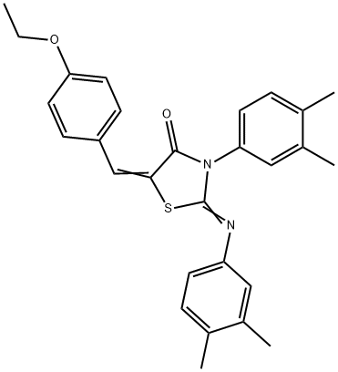 3-(3,4-dimethylphenyl)-2-[(3,4-dimethylphenyl)imino]-5-(4-ethoxybenzylidene)-1,3-thiazolidin-4-one Struktur