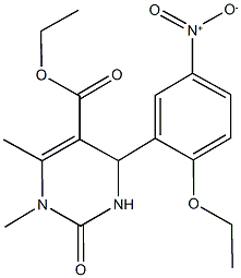 ethyl 4-{2-ethoxy-5-nitrophenyl}-1,6-dimethyl-2-oxo-1,2,3,4-tetrahydro-5-pyrimidinecarboxylate Struktur