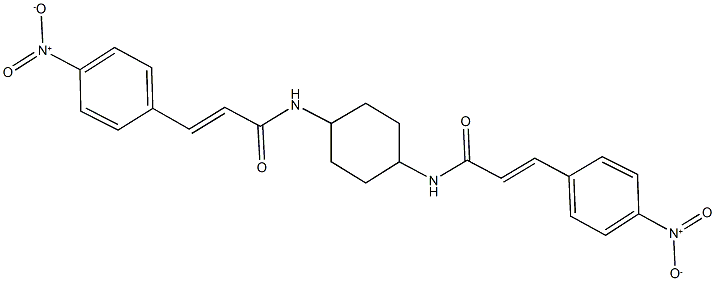 3-{4-nitrophenyl}-N-{4-[(3-{4-nitrophenyl}acryloyl)amino]cyclohexyl}acrylamide Struktur