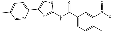 3-nitro-4-methyl-N-[4-(4-methylphenyl)-1,3-thiazol-2-yl]benzamide Struktur