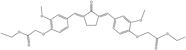 ethyl [4-({3-[4-(2-ethoxy-2-oxoethoxy)-3-methoxybenzylidene]-2-oxocyclopentylidene}methyl)-2-methoxyphenoxy]acetate Struktur