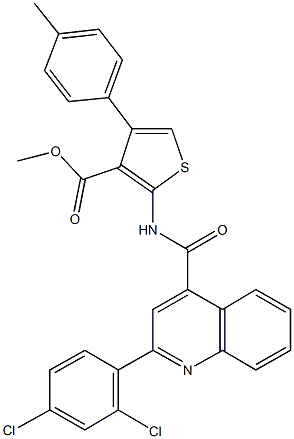 methyl 2-({[2-(2,4-dichlorophenyl)-4-quinolinyl]carbonyl}amino)-4-(4-methylphenyl)-3-thiophenecarboxylate Struktur