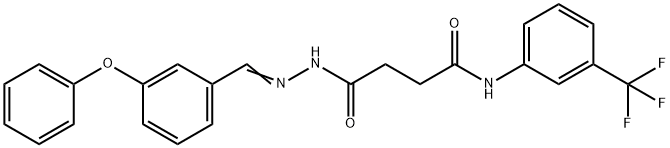 4-oxo-4-[2-(3-phenoxybenzylidene)hydrazino]-N-[3-(trifluoromethyl)phenyl]butanamide Struktur