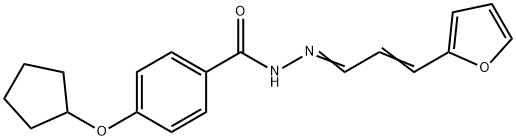 4-(cyclopentyloxy)-N'-[3-(2-furyl)-2-propenylidene]benzohydrazide Struktur