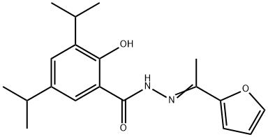 N'-[1-(2-furyl)ethylidene]-2-hydroxy-3,5-diisopropylbenzohydrazide Struktur