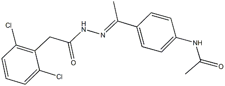 N-(4-{N-[(2,6-dichlorophenyl)acetyl]ethanehydrazonoyl}phenyl)acetamide Struktur