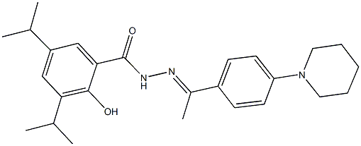 2-hydroxy-3,5-diisopropyl-N'-{1-[4-(1-piperidinyl)phenyl]ethylidene}benzohydrazide Struktur