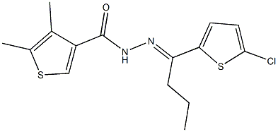 N'-[1-(5-chloro-2-thienyl)butylidene]-4,5-dimethyl-3-thiophenecarbohydrazide Struktur