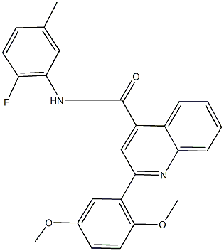 2-(2,5-dimethoxyphenyl)-N-(2-fluoro-5-methylphenyl)-4-quinolinecarboxamide Struktur