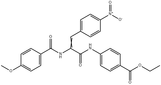 ethyl 4-({3-{4-nitrophenyl}-2-[(4-methoxybenzoyl)amino]acryloyl}amino)benzoate Struktur