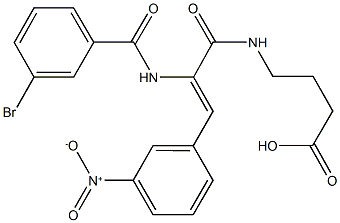 4-[(2-[(3-bromobenzoyl)amino]-3-{3-nitrophenyl}acryloyl)amino]butanoic acid Struktur