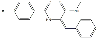 4-bromo-N-{1-[(methylamino)carbonyl]-2-phenylvinyl}benzamide Struktur