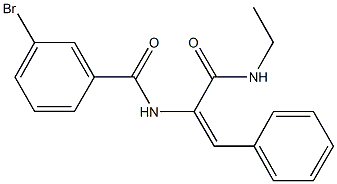 3-bromo-N-{1-[(ethylamino)carbonyl]-2-phenylvinyl}benzamide Struktur