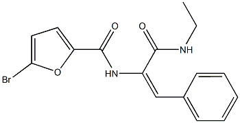 5-bromo-N-{1-[(ethylamino)carbonyl]-2-phenylvinyl}-2-furamide Struktur