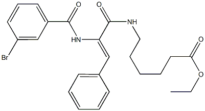 ethyl 6-({2-[(3-bromobenzoyl)amino]-3-phenylacryloyl}amino)hexanoate Struktur