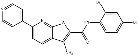 3-amino-N-(2,4-dibromophenyl)-6-(4-pyridinyl)thieno[2,3-b]pyridine-2-carboxamide Struktur