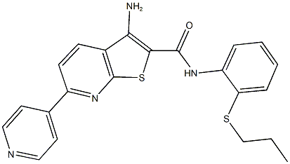 3-amino-N-[2-(propylsulfanyl)phenyl]-6-(4-pyridinyl)thieno[2,3-b]pyridine-2-carboxamide Struktur