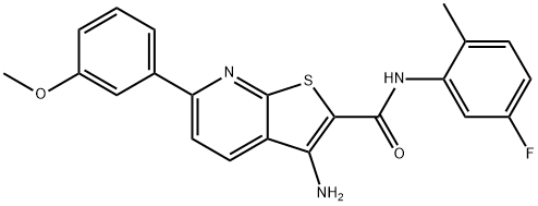 3-amino-N-(5-fluoro-2-methylphenyl)-6-(3-methoxyphenyl)thieno[2,3-b]pyridine-2-carboxamide Struktur