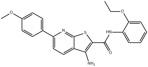 3-amino-N-(2-ethoxyphenyl)-6-(4-methoxyphenyl)thieno[2,3-b]pyridine-2-carboxamide Struktur