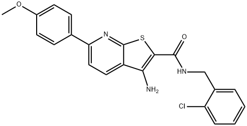 3-amino-N-(2-chlorobenzyl)-6-(4-methoxyphenyl)thieno[2,3-b]pyridine-2-carboxamide Struktur