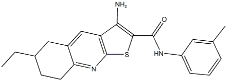 3-amino-6-ethyl-N-(3-methylphenyl)-5,6,7,8-tetrahydrothieno[2,3-b]quinoline-2-carboxamide Struktur