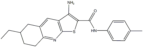 3-amino-6-ethyl-N-(4-methylphenyl)-5,6,7,8-tetrahydrothieno[2,3-b]quinoline-2-carboxamide Struktur