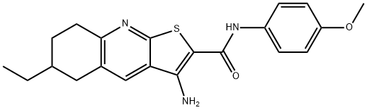 3-amino-6-ethyl-N-(4-methoxyphenyl)-5,6,7,8-tetrahydrothieno[2,3-b]quinoline-2-carboxamide Struktur