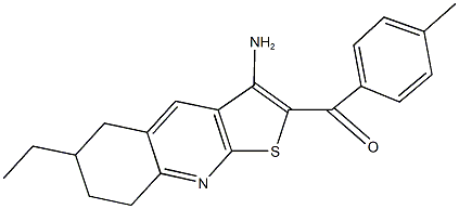 (3-amino-6-ethyl-5,6,7,8-tetrahydrothieno[2,3-b]quinolin-2-yl)(4-methylphenyl)methanone Struktur