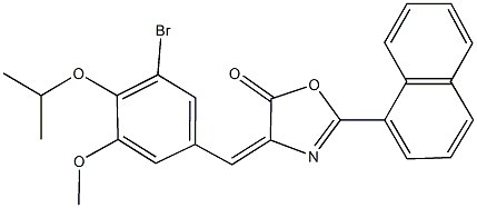 4-(3-bromo-4-isopropoxy-5-methoxybenzylidene)-2-(1-naphthyl)-1,3-oxazol-5(4H)-one Struktur