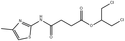 2-chloro-1-(chloromethyl)ethyl 4-[(4-methyl-1,3-thiazol-2-yl)amino]-4-oxobutanoate Struktur