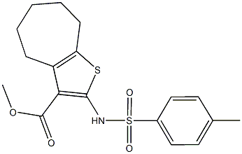 methyl 2-{[(4-methylphenyl)sulfonyl]amino}-5,6,7,8-tetrahydro-4H-cyclohepta[b]thiophene-3-carboxylate Struktur