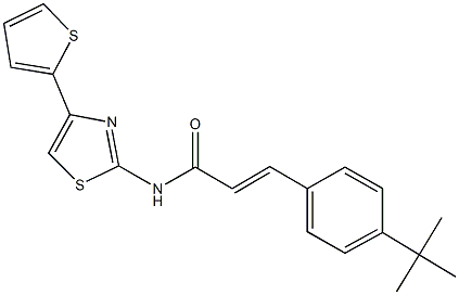 3-(4-tert-butylphenyl)-N-[4-(2-thienyl)-1,3-thiazol-2-yl]acrylamide Struktur