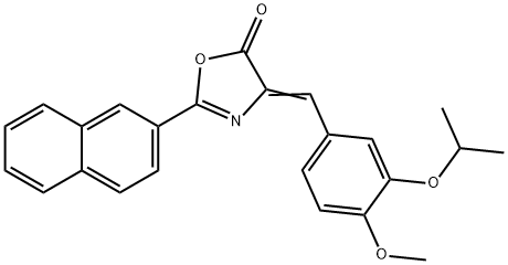 4-(3-isopropoxy-4-methoxybenzylidene)-2-(2-naphthyl)-1,3-oxazol-5(4H)-one Struktur