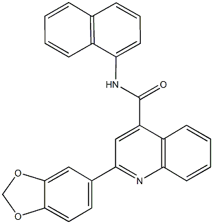 2-(1,3-benzodioxol-5-yl)-N-(1-naphthyl)-4-quinolinecarboxamide Struktur