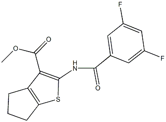 methyl 2-[(3,5-difluorobenzoyl)amino]-5,6-dihydro-4H-cyclopenta[b]thiophene-3-carboxylate Struktur