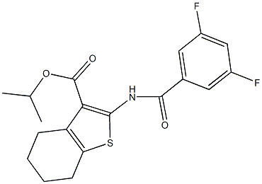 isopropyl 2-[(3,5-difluorobenzoyl)amino]-4,5,6,7-tetrahydro-1-benzothiophene-3-carboxylate Struktur