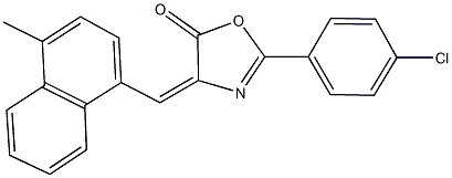 2-(4-chlorophenyl)-4-[(4-methyl-1-naphthyl)methylene]-1,3-oxazol-5(4H)-one Struktur