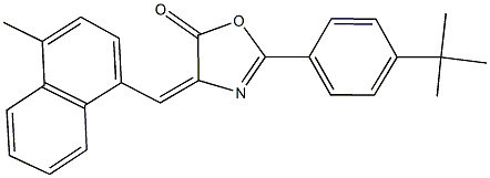 2-(4-tert-butylphenyl)-4-[(4-methyl-1-naphthyl)methylene]-1,3-oxazol-5(4H)-one Struktur