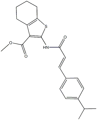 methyl 2-{[3-(4-isopropylphenyl)acryloyl]amino}-4,5,6,7-tetrahydro-1-benzothiophene-3-carboxylate Struktur