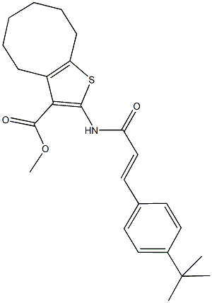 methyl 2-{[3-(4-tert-butylphenyl)acryloyl]amino}-4,5,6,7,8,9-hexahydrocycloocta[b]thiophene-3-carboxylate Struktur