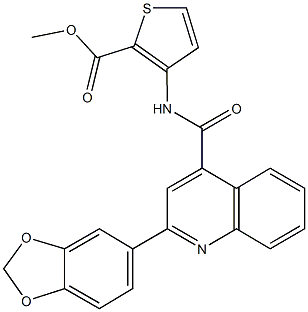 methyl 3-({[2-(1,3-benzodioxol-5-yl)-4-quinolinyl]carbonyl}amino)-2-thiophenecarboxylate Struktur