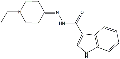 N'-(1-ethyl-4-piperidinylidene)-1H-indole-3-carbohydrazide Struktur