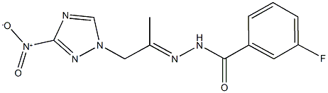 3-fluoro-N'-(2-{3-nitro-1H-1,2,4-triazol-1-yl}-1-methylethylidene)benzohydrazide Struktur