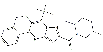 10-[(2,5-dimethyl-1-piperidinyl)carbonyl]-7-(trifluoromethyl)-5,6-dihydrobenzo[h]pyrazolo[5,1-b]quinazoline Struktur