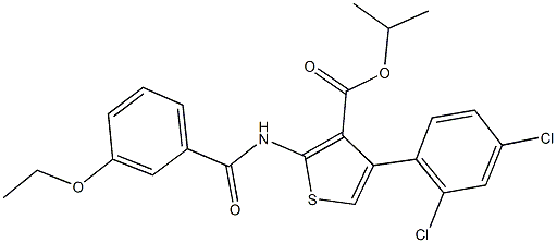 isopropyl 4-(2,4-dichlorophenyl)-2-[(3-ethoxybenzoyl)amino]-3-thiophenecarboxylate Struktur