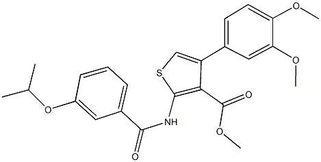 methyl 4-(3,4-dimethoxyphenyl)-2-[(3-isopropoxybenzoyl)amino]-3-thiophenecarboxylate Struktur