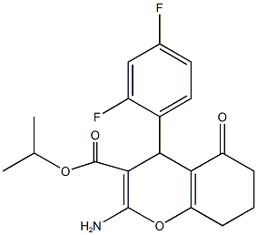 isopropyl 2-amino-4-(2,4-difluorophenyl)-5-oxo-5,6,7,8-tetrahydro-4H-chromene-3-carboxylate Struktur