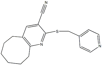 2-[(4-pyridinylmethyl)sulfanyl]-5,6,7,8,9,10-hexahydrocycloocta[b]pyridine-3-carbonitrile Struktur