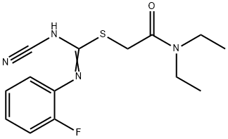 2-(diethylamino)-2-oxoethyl N'-cyano-N-(2-fluorophenyl)imidothiocarbamate Struktur