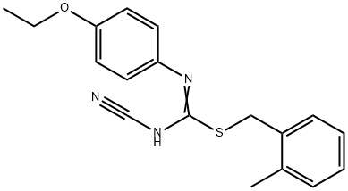 2-methylbenzyl N'-cyano-N-(4-ethoxyphenyl)imidothiocarbamate Struktur